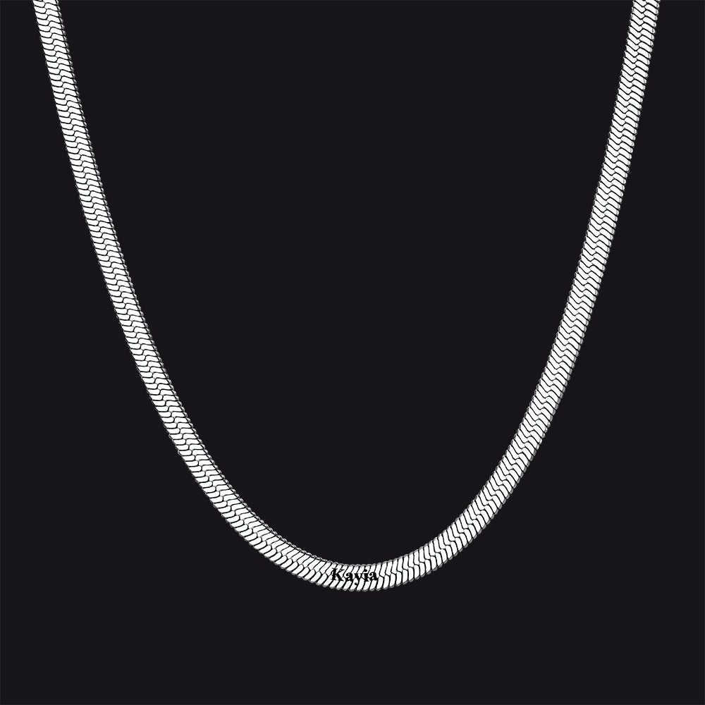 Customized Engraved Name Snake Chain Choker Necklace for Women Men