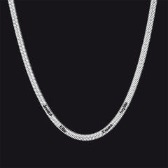Customized Engraved Name Snake Chain Choker Necklace for Women Men
