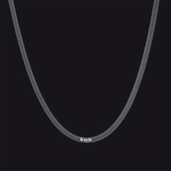 Customized Engraved Name Snake Chain Choker Necklace for Women Men