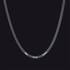 Customized Engraved Name Snake Chain Choker Necklace for Women Men