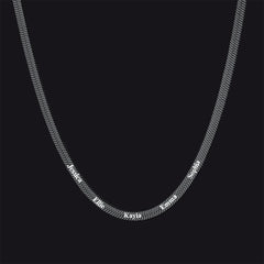 Customized Engraved Name Snake Chain Choker Necklace for Women Men