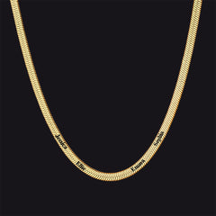 Customized Engraved Name Snake Chain Choker Necklace for Women Men