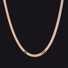 Customized Engraved Name Snake Chain Choker Necklace for Women Men