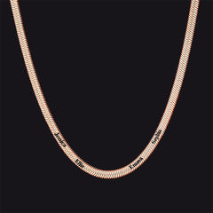 Customized Engraved Name Snake Chain Choker Necklace for Women Men