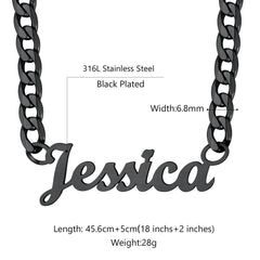 Conjunto de pulseiras de corrente com placa de identificação personalizada de 6 mm