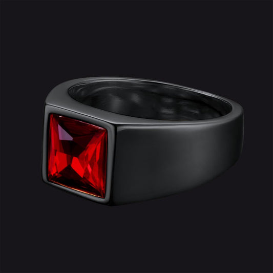 Anel minimalista com pedra preciosa para homens