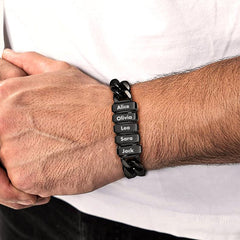 Individuell graviertes kubanisches Gliederkettenarmband mit mehreren Namen