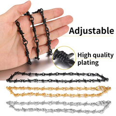 Gothic Thorn Barb Wire Chain Link Halskette Geburtstagsgeschenk für Männer