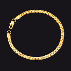 Pulseira de corrente de elos de caixa plana