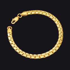 Pulseira de corrente de elos de caixa plana