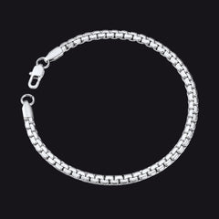 Pulseira de corrente de elos de caixa plana