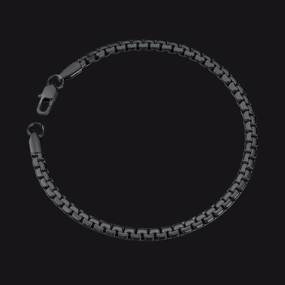 Pulseira de corrente de elos de caixa plana