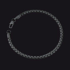 Pulseira de corrente de elos de caixa plana