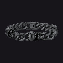 Gothic Totenkopf Dickes kubanisches Kettengliederarmband
