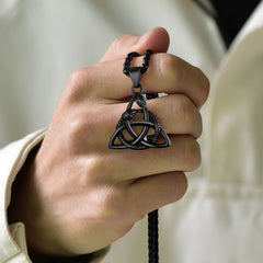 Ouroboros Keltischer Dreifaltigkeitsknoten Schlangenanhänger Halskette Herren Damen