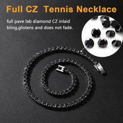 Tenniskette mit Zirkonia-Diamantschliff, für Herren und Damen