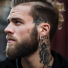 Sterling Silber Cubic Zirkon Huggie Creolen mit Wikinger-Runen für Herren