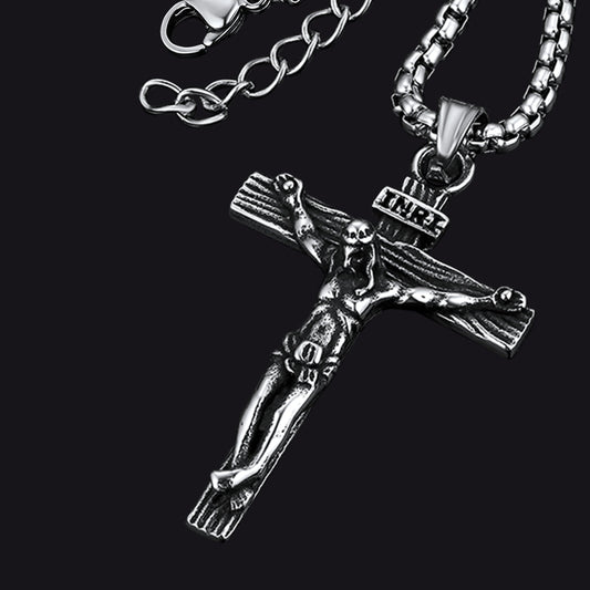 Katholische Kruzifix Kreuz Halskette Jesus Anhänger Männer Frauen