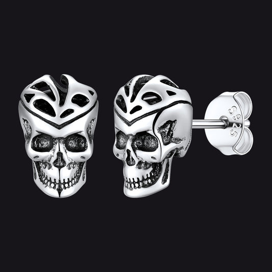 Gothic Keltischer Knoten Totenkopf Ohrstecker für Männer