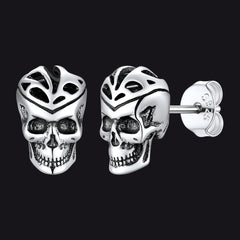 Gothic Keltischer Knoten Totenkopf Ohrstecker für Männer