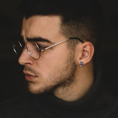 Gothic Keltischer Knoten Totenkopf Ohrstecker für Männer