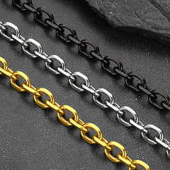 Conjunto de colar e pulseira com corrente de elos rolo de 9 mm