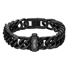 Individuell graviertes kubanisches Gliederkettenarmband mit mehreren Namen