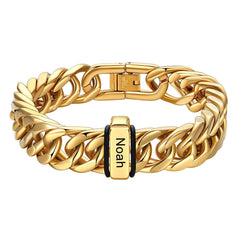 Individuell graviertes kubanisches Gliederkettenarmband mit mehreren Namen