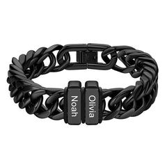 Individuell graviertes kubanisches Gliederkettenarmband mit mehreren Namen