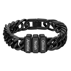 Individuell graviertes kubanisches Gliederkettenarmband mit mehreren Namen
