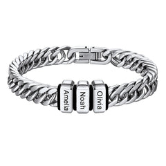 Individuell graviertes kubanisches Gliederkettenarmband mit mehreren Namen