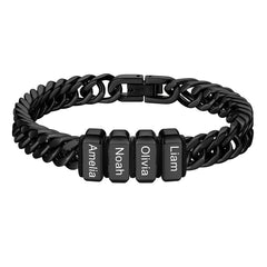 Individuell graviertes kubanisches Gliederkettenarmband mit mehreren Namen
