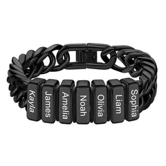 Individuell graviertes kubanisches Gliederkettenarmband mit mehreren Namen