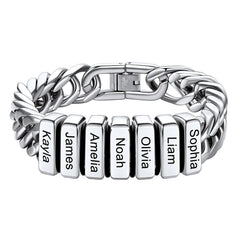 Individuell graviertes kubanisches Gliederkettenarmband mit mehreren Namen