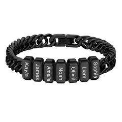 Individuell graviertes kubanisches Gliederkettenarmband mit mehreren Namen