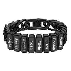Individuell graviertes kubanisches Gliederkettenarmband mit mehreren Namen