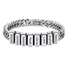 Individuell graviertes kubanisches Gliederkettenarmband mit mehreren Namen