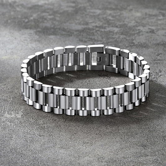Pulseira de relógio robusta de 15 mm com corrente