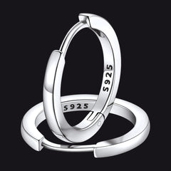 Classic Sterling Silver Huggie Hoop Earrings for Men Women