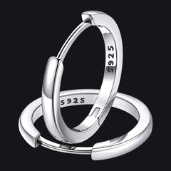 Classic Sterling Silver Huggie Hoop Earrings for Men Women