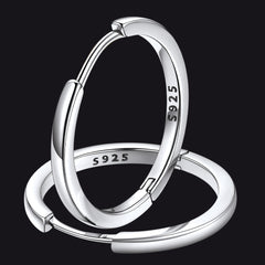 Classic Sterling Silver Huggie Hoop Earrings for Men Women