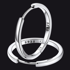 Classic Sterling Silver Huggie Hoop Earrings for Men Women