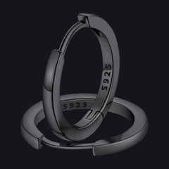 Classic Sterling Silver Huggie Hoop Earrings for Men Women