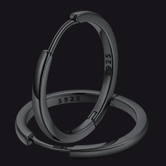 Classic Sterling Silver Huggie Hoop Earrings for Men Women