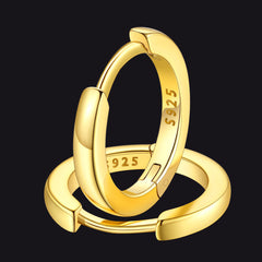 Classic Sterling Silver Huggie Hoop Earrings for Men Women
