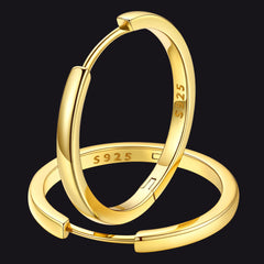 Classic Sterling Silver Huggie Hoop Earrings for Men Women