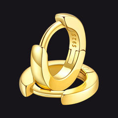 Classic Sterling Silver Huggie Hoop Earrings for Men Women