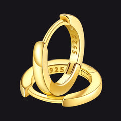 Classic Sterling Silver Huggie Hoop Earrings for Men Women