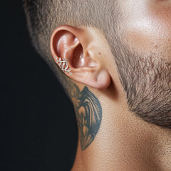 Brincos de orelha com clipe de cartilagem em folha de prata esterlina sem piercing 1 peça