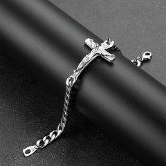 Christliches Kreuz kubanisches Kettengliederarmband